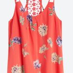 Skies Are Blue Orange Floral Claudel Crochet Back Top - Size Medium Photo 0