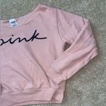 PINK - Victoria's Secret vs pink pink and black off the shoulder sweatshirt Photo 1