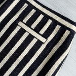 Talbots Vintage  Navy & White Woven Cotton Striped Pencil Skirt 4P Photo 3