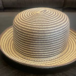 Vintage lord & Taylor straw fedora hat like new brown & tan Photo 0