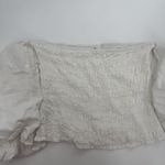 Young Fabulous and Broke Linen Blend Puff Sleeve Top Smocked Size Medium Boho Photo 6