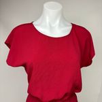 AQUA NWT $78 Red Basic Dolman Short Sleeve Blouson T-Shirt Mini Dress Size M Photo 3