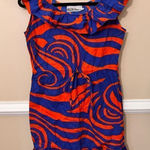 College‎ Couture Orange/Blue Dress Size M Blue Size M Photo 0