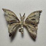 Vintage Rhinestone Butterfly Insect Signed Gerry’s Gold Tone Brooch Pin Photo 6