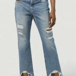 J.Crew  Slouchy Boyfriend Capri Jeans Distressed Rocky Wash Raw Hem Sz 32 petite Photo 0
