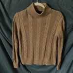 Banana Republic : Carmel Colored Cotton Blend Cable Knit Sweater- side slits- SP Photo 0