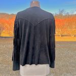 Vocal  Black Fringe Faux Suede Jacket Photo 9