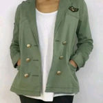 CAbi Cabo Olive Green Seargent Patch Military Jacket Photo 0