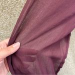 Joie Imperfect  long sleeved smocked top sheer overlay/sleeves deep wine large Photo 8