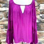 Ramy Brook Harvey Flared-Sleeve Keyhole Blouse Photo 8