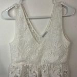 ZARA White Lace V Neck Peplum Crop Top Size Medium Photo 0