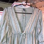 Pretty Little Thing Bohemian Babydoll Cutout Lace Dress Women Size Medium Gray Photo 1