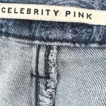 Celebrity Pink  9/29 High Rise Paisley Cutoff Denim Shorts Frayed Hem Y2K Vibe Photo 4