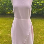 Club Monaco Arlietta Light Pink Rose Scalloped Sleeveless Faux Wrap Dress Photo 3