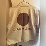 Outdoor Voices 339  Tan Brown Oversized Crewneck Sweater Medium Photo 3