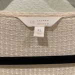 LC Lauren Conrad V-Neck Ivory Silver Sweatshirt Photo 1
