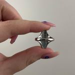 Vintage White Red Coral Blue Turquoise Stone Heart Silver Swirl Band Design Ring Multiple Photo 3