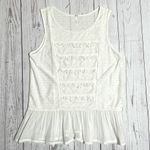 Free People White Cotton Sleeveless with Peplum Detail Top Size L Photo 10