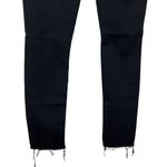 Mother Looker Ankle Fray Jeans Guilty As Sin Black Cropped Frayed Womens Size 25 Photo 6