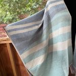 World Market Soft Knit Oversized Poncho Wrap Boho Blue And White OS. NEW Size undefined Photo 3