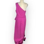 JS Collections Hayley A-Line Gown Women's 12 Pink One Shoulder Maxi NWT Photo 4