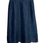 Ann Taylor Black 100% Silk Skirt w/ Black Beads Sewn into Lower Area of Skirt Photo 0