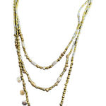Park Lane  Knight Layered Beaded Necklace Gold Coin Tiered Boho Festival Photo 0