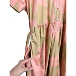 Spartina 449 Women's Maryam Midi Dress Clara Blooms Pink Floral Tan Belted Large Photo 5