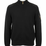 Ralph Lauren Lauren  Sweater L Black Full Zip Epaulet Mock Neck Military Preppy Photo 0