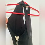 See You Monday SYM  Black Knit Ribbed Bodycon Dress Medium Side Slit Nwt Halter Photo 3