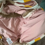 Aerie  Pink Brown striped tube tankini Bandeau Bikini top size Small ribbed Photo 5