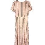 Privacy Please  Maxi Sherman Dress in Pink Button Up Tie Side Slits Size Medium Photo 2