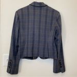Marissa Webb | Plaid Waist Length Button Front Boy Blazer in Gray/Blue Sz Small Gray Photo 12
