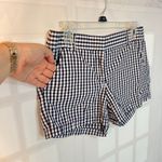 J. Crew Blue White Check Gingham Stretch Flat Front Mid Photo 1
