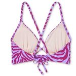 Shade & Shore Bikini Top 36D Longline Front Cut Out Underwire Pink Purple NWOT Photo 1