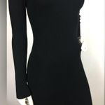 Fora Midi Ribbed Fitted Sweater Dress Scoop Neck Black M Size M Photo 13
