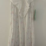 Vintage cottagecore style nightgown with lace and floral details White Photo 0
