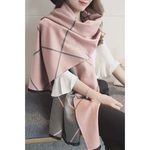 Sonja by Sonja Morgan Luxe Pashmina Plaid Travel Scarf Pink Gray Wrap Cashmere Photo 1