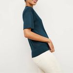 MM.LaFleur NEW M.M. LAFLEUR Mia Top in Deep Sea Womens Small Silk Jersey Short Sleeve Shirt Photo 1