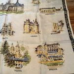 VTG Scarf Modele Depose Tous Pays Acetate Made In FRANCE 27” Square Castles Photo 4