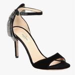 Valentino Garavani Valentino black velvet sparkle bow ankle strap sandal size IT 39.5 US 9.5 NEW Photo 0