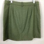 J.Crew  Green Wool Blend Military Style  Zipper Skirt Size 6 Photo 1