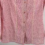 Aaron Ashley floral lace trim high neck Pink Blue Button up Shirt 10 cottage Photo 8