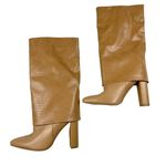 Pretty Little Thing - Fold Over Knee Boots in Tan Photo 0