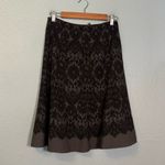 Tahari  Women's Grey Lace Print A Line Knee Length‎ Skirt Size 2 Business Office Photo 3