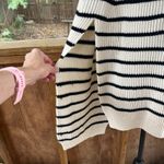 Free People University Stripe Sweater Scarf White Black Stripe One Size. NEW Photo 5