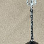 Silver Tone Necklace Long Tiered Black White Clear Beaded Photo 2