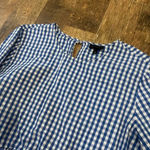 Who What Wear  Blue and White Plaid babydoll top Photo 3