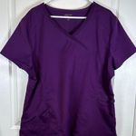 Scrubstar  Purple V-Neck Pocket Scrub Top Medical Hospital Nurse Doctor Size 2XL Photo 0