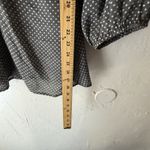 Fred David ‎ Blouse Womens 1X Gray White Polka Dot Long Sleeve Lace Up Top Plus Photo 7